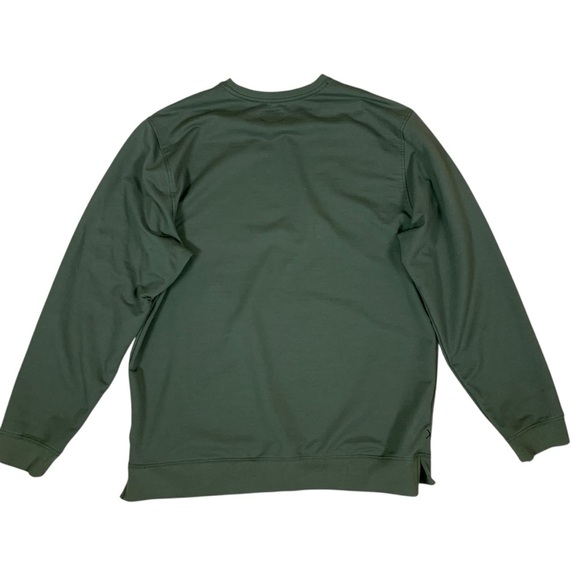 Cuts Green Split Hem Long Sleeve Crewneck Pullover Shirt XXL Modern Fit - Picture 2 of 4